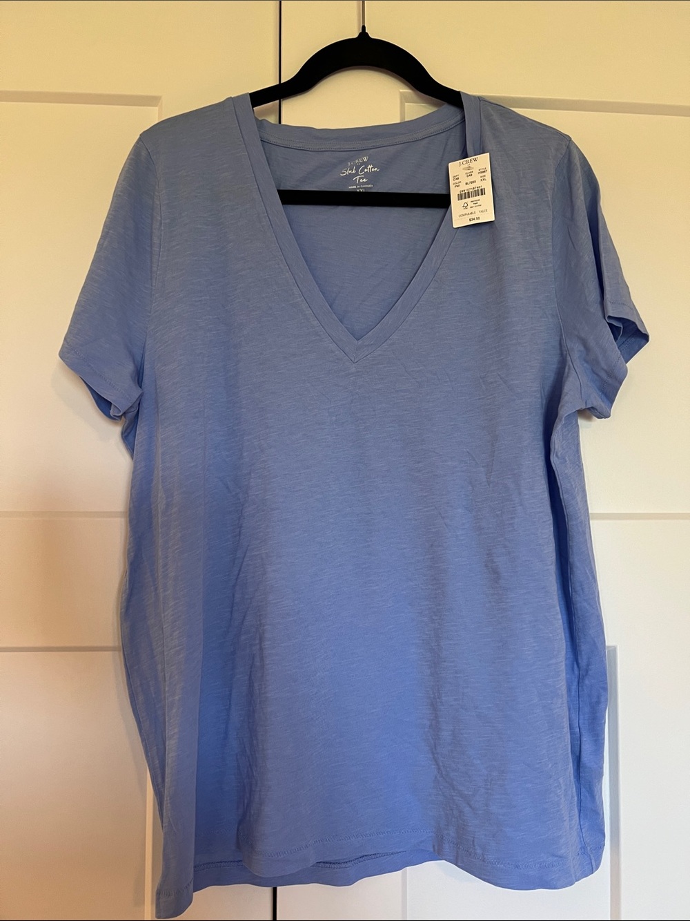 J. Crew Light Blue V-Neck Short Sleeve Tee